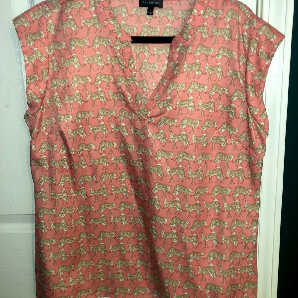 EUC The Limited Cap Sleeve Cheetah Print Top